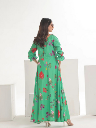 Swiss Lawn Green Frock