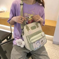 Cute Canvas Crossbody Tote Bag for Women
