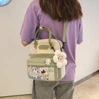Cute Canvas Crossbody Tote Bag for Women