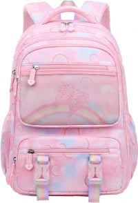 Girls School Backpack Cute Daypack Rainbow Bookbag Pink School Bag