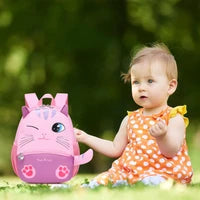 Toddler Backpack Cute Animal 3D Cat Cartoon School Kids Backpack Bag for Baby Boy for Age for 1-5 Years Lightweight Travel Children Cat Backpack
